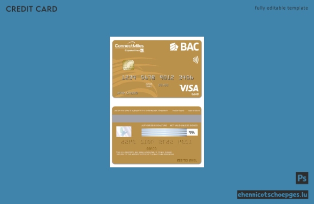 Beispielvorschau der Honduras BAC Bank Visa Goldkarte